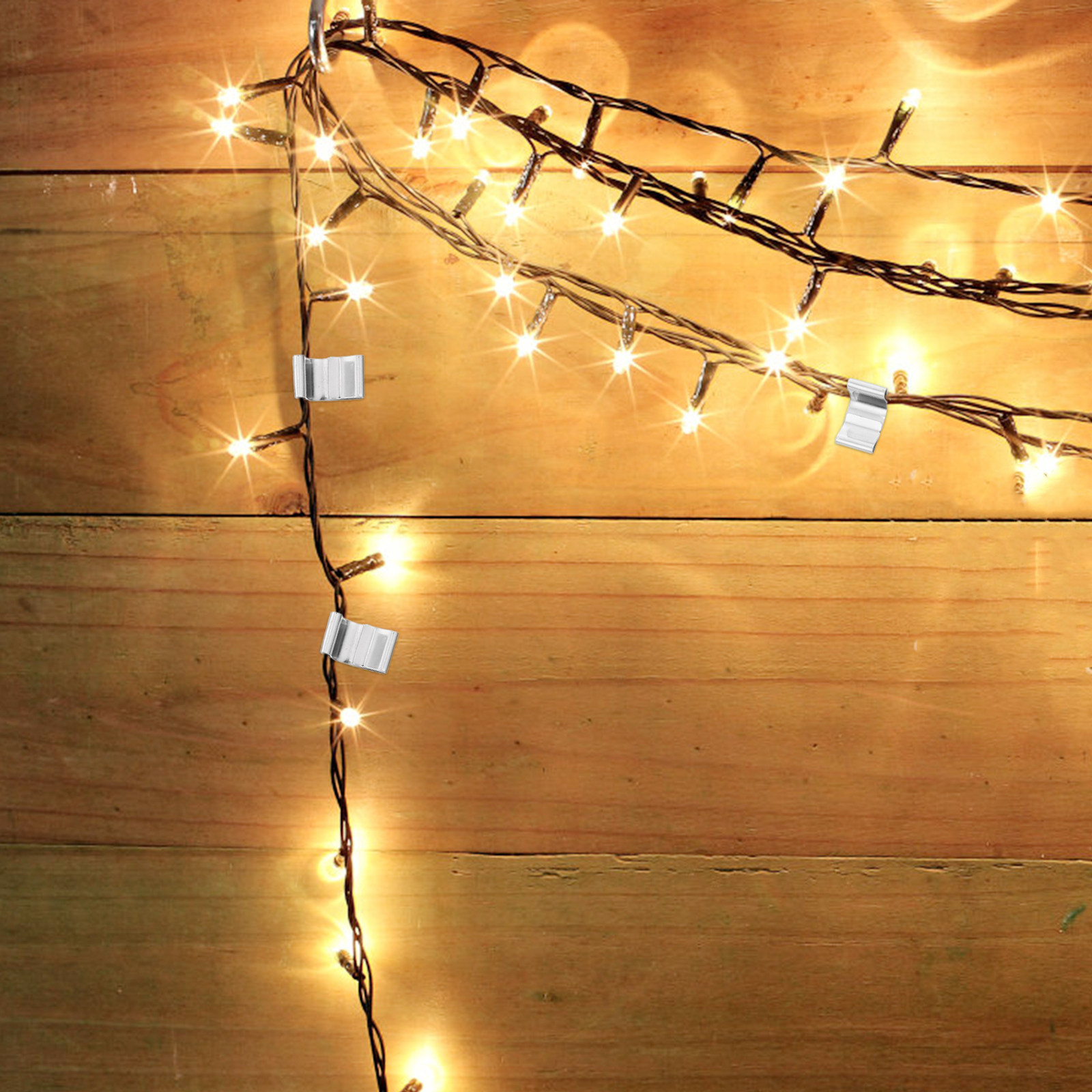 Christmas Lights Outdoor - 100個入り 防錆金属製ガターライトクリップ 屋外ライトハンガー クリスマス ホリデー ウェディング