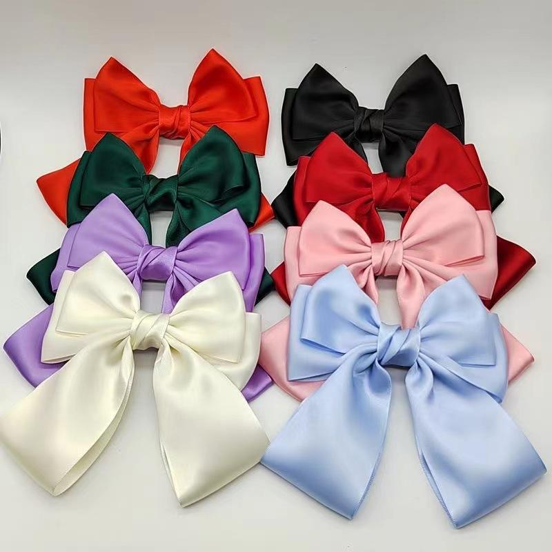 Ribbon Bow Gift - 無地のリボンヘアクリップ、新しい女性用ボウノットバレッタ、女性用ポニーテールクリップ、ヘッドバンド、女の子用ヘアアクセサリーギフト