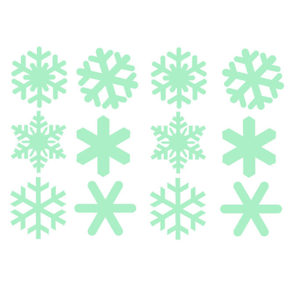 Snowflake Window Decal - 1セット 光る雪の結晶ウォールステッカー クリスマス 暗闇で光る壁画デカール 取り外し可能な粘着剤 窓、ドア、壁、車の装飾用