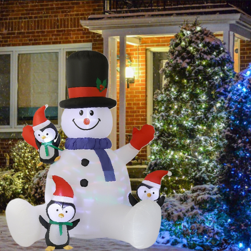 Christmas Lights Outdoor - クリスマス インフレータブル スノーマン ペンギン スタック式 阿羅漢