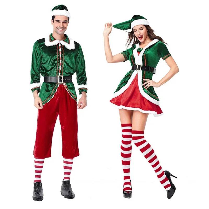 サンタクロースのコスプレ衣装クリスマスグリーンクリスマスエル - Elf Costume Christmas のレビューと価格