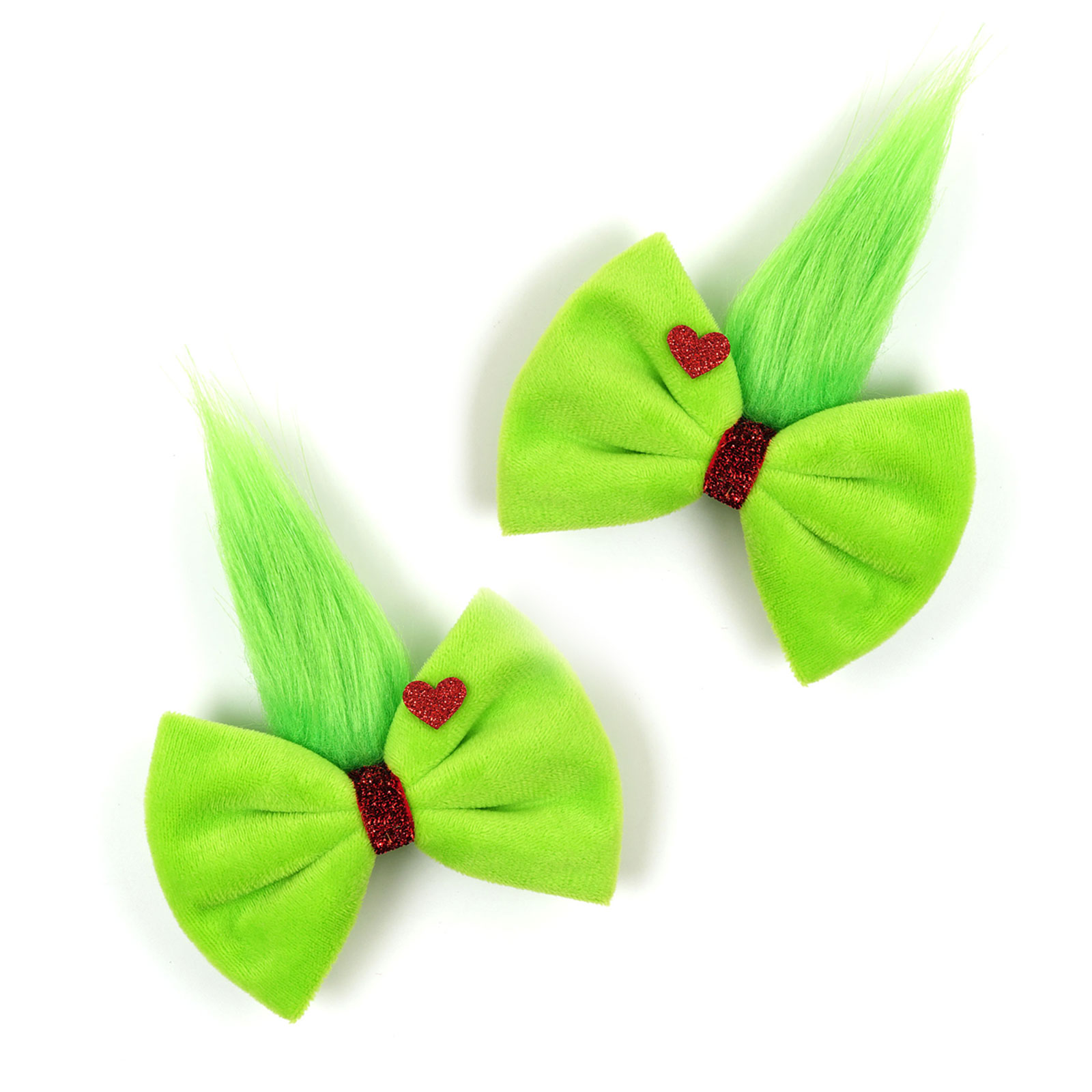 女の子グリーンファーボールグリンチボウツリー子供用新年ハート - Ribbon Bow Gift のレビューと価格