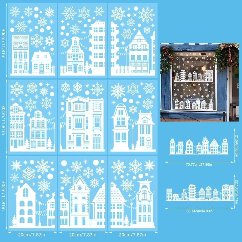 PVCクリスマスウィンドウステッカー 自己粘着式 DIYクリ - Snowflake Window Decal のレビューと価格