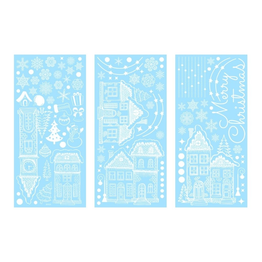 PVCクリスマスウィンドウステッカー 自己粘着式 DIYクリ - Snowflake Window Decal のレビューと価格