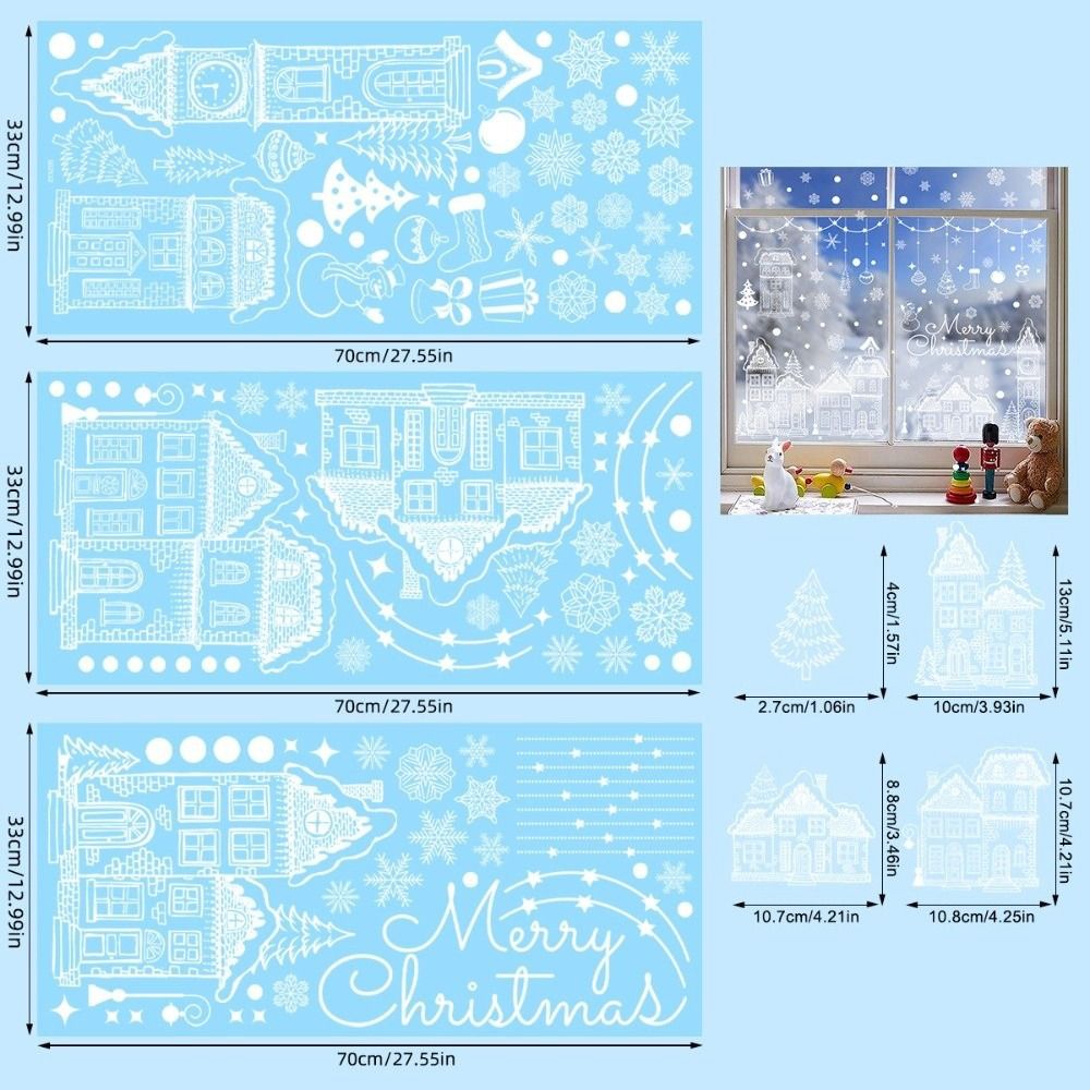 PVCクリスマスウィンドウステッカー 自己粘着式 DIYクリ - Snowflake Window Decal のレビューと価格