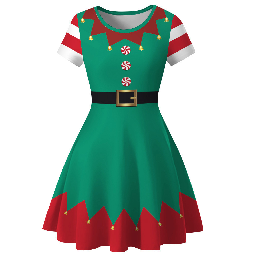 キッズガールズクリスマスパーティーファンシードレス子供服グリ - Elf Costume Christmas のレビューと価格