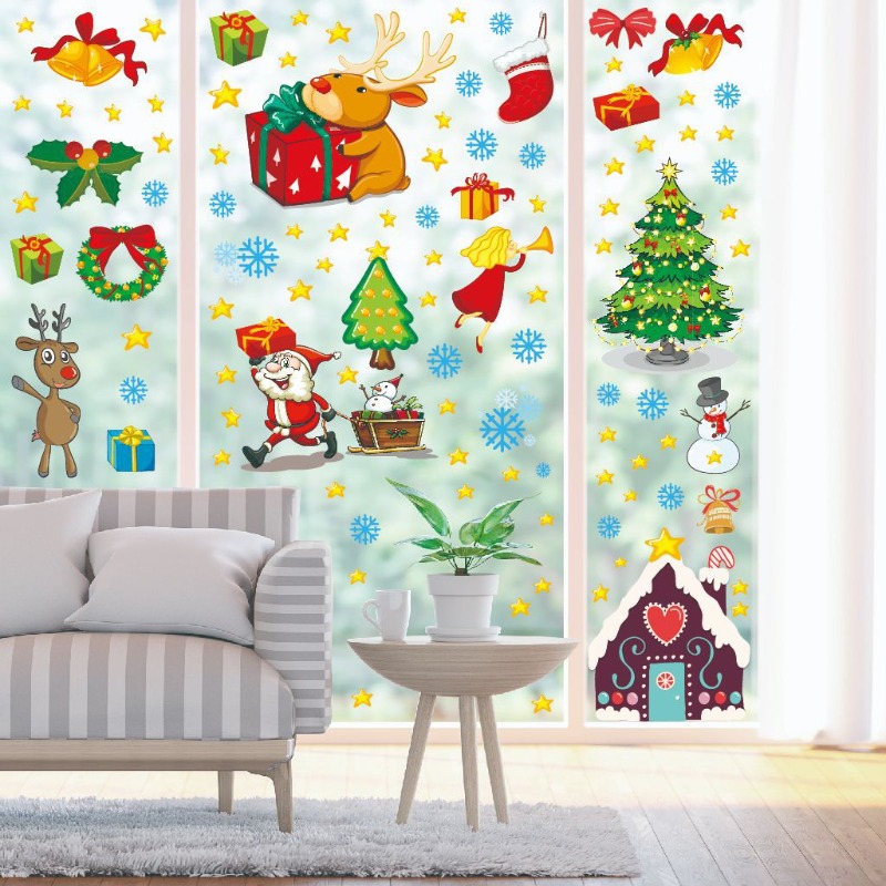 4 個の PVC クリスマススノーフレークウィンドウクリング - Snowflake Window Decal のレビューと価格