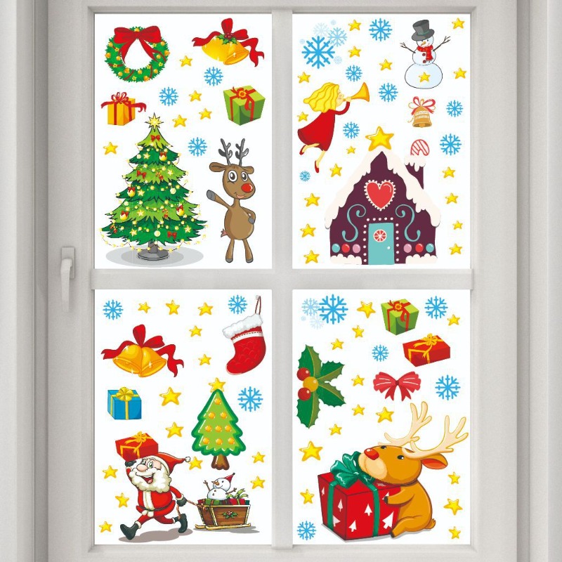 4 個の PVC クリスマススノーフレークウィンドウクリング - Snowflake Window Decal のレビューと価格