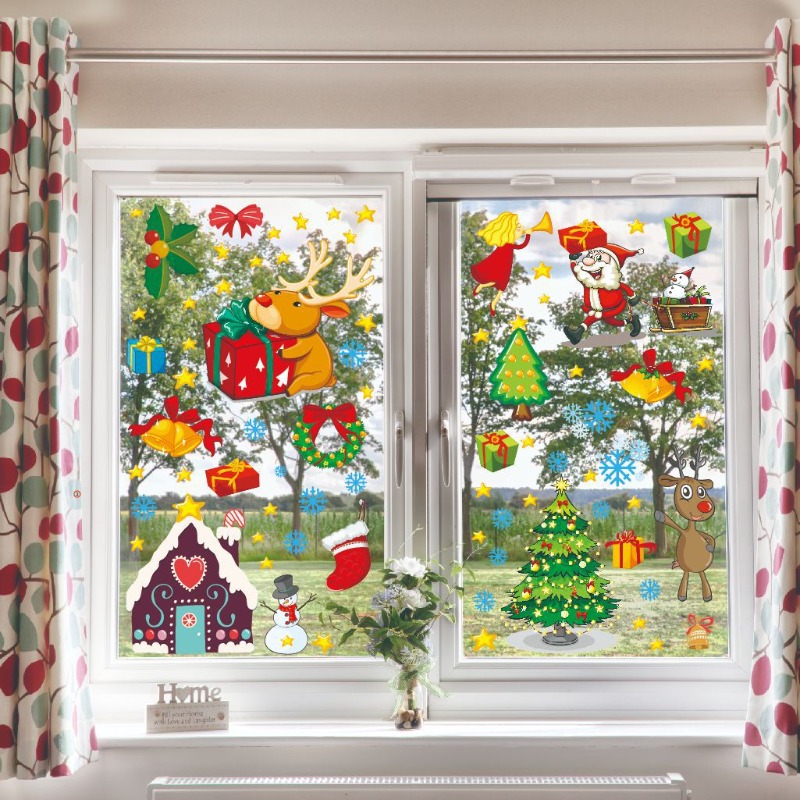 4 個の PVC クリスマススノーフレークウィンドウクリング - Snowflake Window Decal のレビューと価格